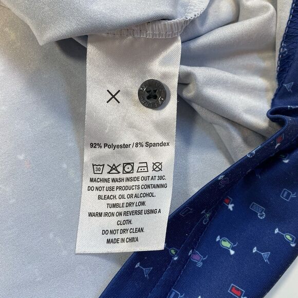 Maelreg Golf Performance Polo Shirt Mens Stretch Blue Cocktail Print Size 3XL - Picture 7 of 9